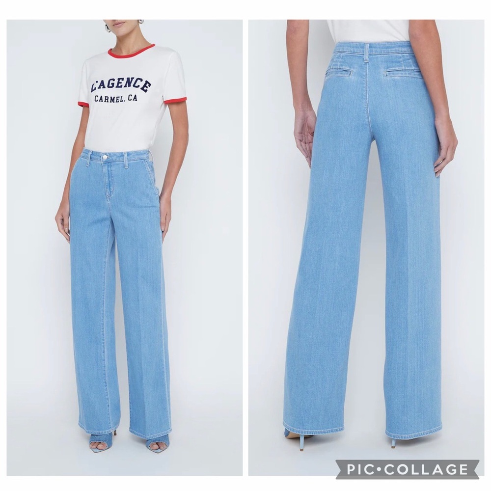 L’agence Weston High Rise Trouser Jeans 70's Retro Wide Leg Aliso Boho Size 23